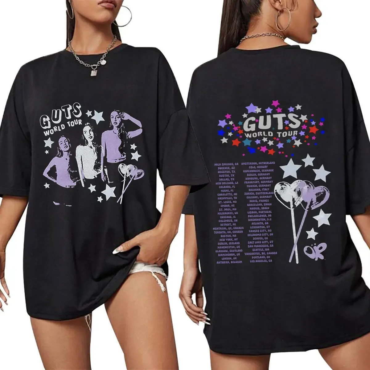 2025 أوليفيا ذكر أنثى رودريغو المغني ملابس قطنية موضة قصيرة الأكمام س الرقبة تيز فريد الرجال الملابس قمصان الجرافيك المحملة