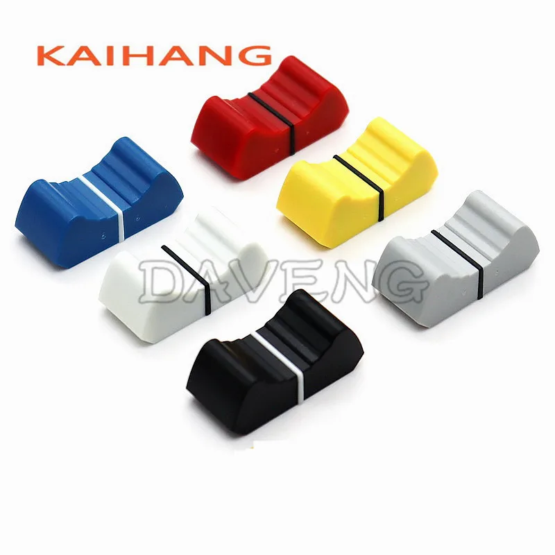 10PCPCS 26×12×10mm Double Color Plastic Mixer Control Sound Table Balance Fader Cap Push Cap Inner Hole 8MM