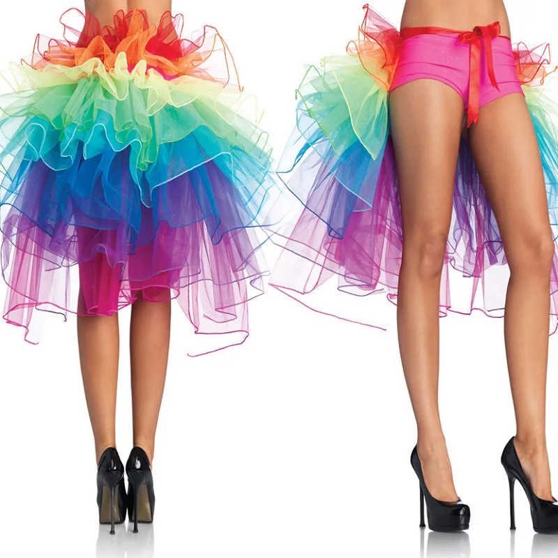 

Lady's Rainbow Tail Ballet Tutu Skirt for Women 2023 Halloween Dress Up Cosplay Costume Fluffy Rave Dance Skirt Stage Show