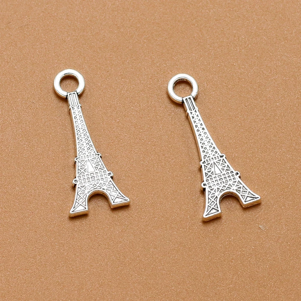 

20Pcs Alloy Eiffel Tower Pendants Charms Silver DIY Jewelry Making Accessories for Necklace Bracelet Craft Keychain