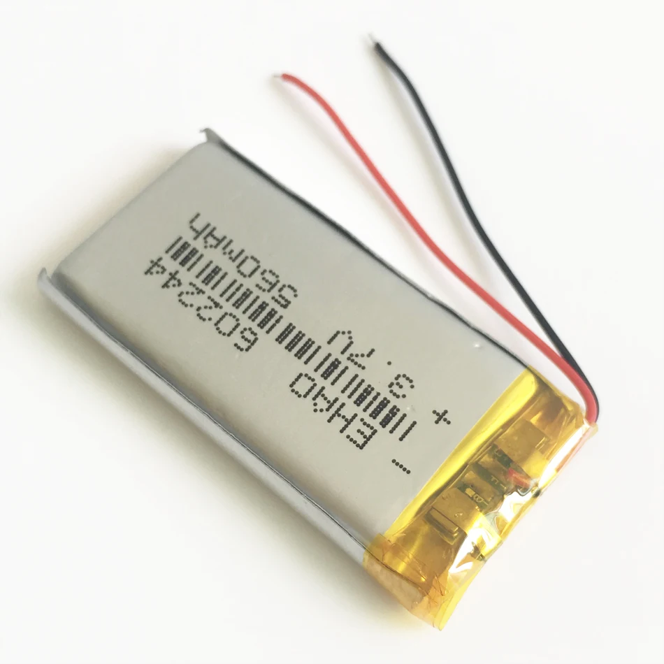 Lipo 3.7V 560mAh baterai isi ulang 602244 + JST colokan 2Pin untuk MP3 GPS PSP Headset perekam E-book kamera perekam Bluetooth