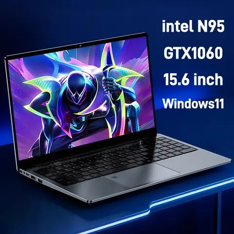 15.6인치 인텔 N95 게이밍 노트북 휴대용 컴퓨터 PC GTX1060 노트북 게이머용 32GB DDR4 1TB PCI-E 윈도우11 백라이트 키보드