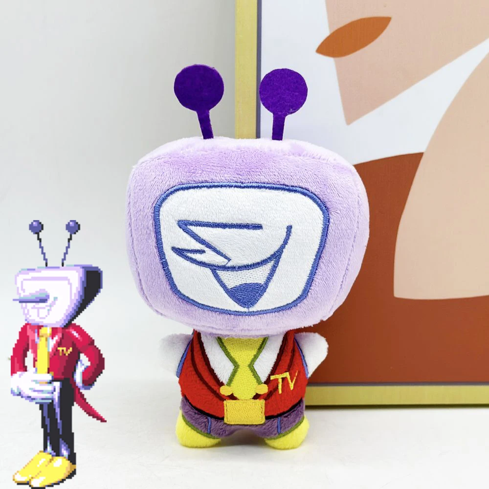 

Anime Antenna Tenna Cosplay Doll Purple Robot Plush Stuffed Cotton Doll Cute Funny Room Decoration Collectors