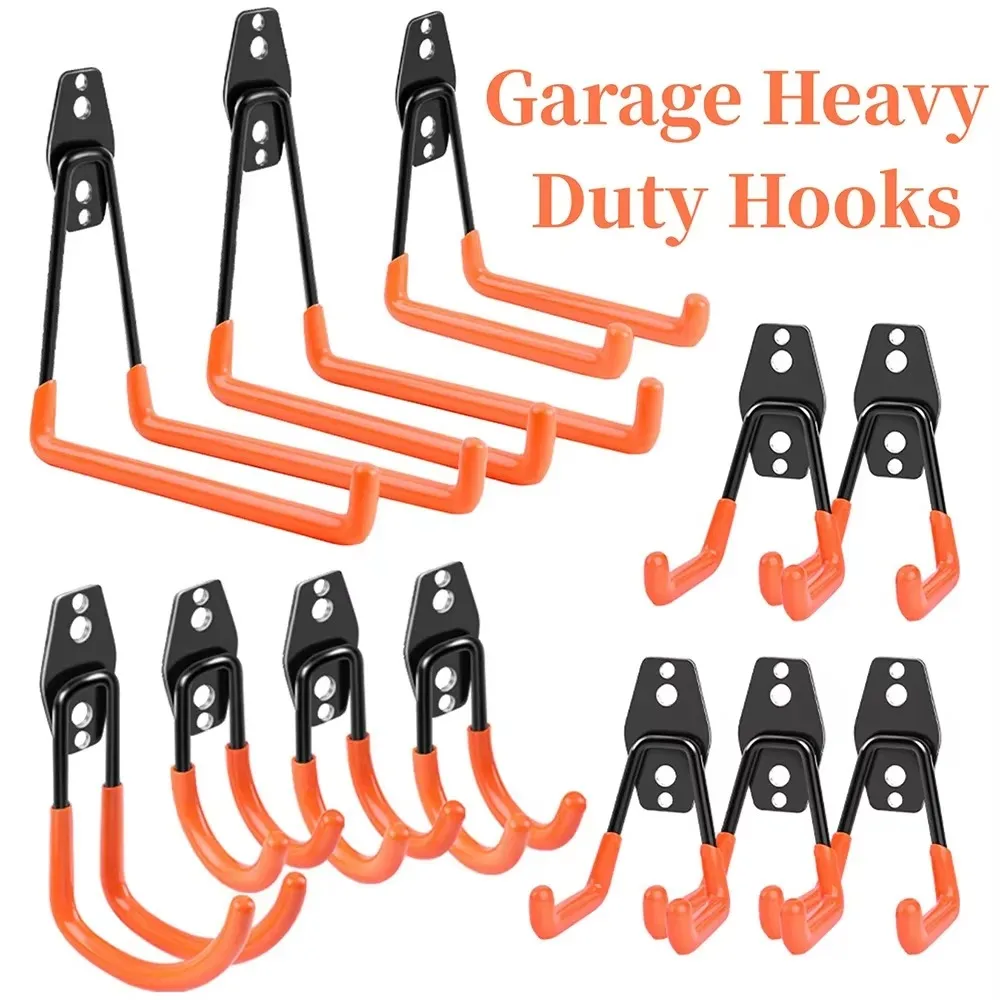 Heavy Duty Metal Hook Garage Organizer Wall Mount Bicycle Hanger Hooks Wall Mount Anti-slip Storage Hook For Ladders Garden Tool