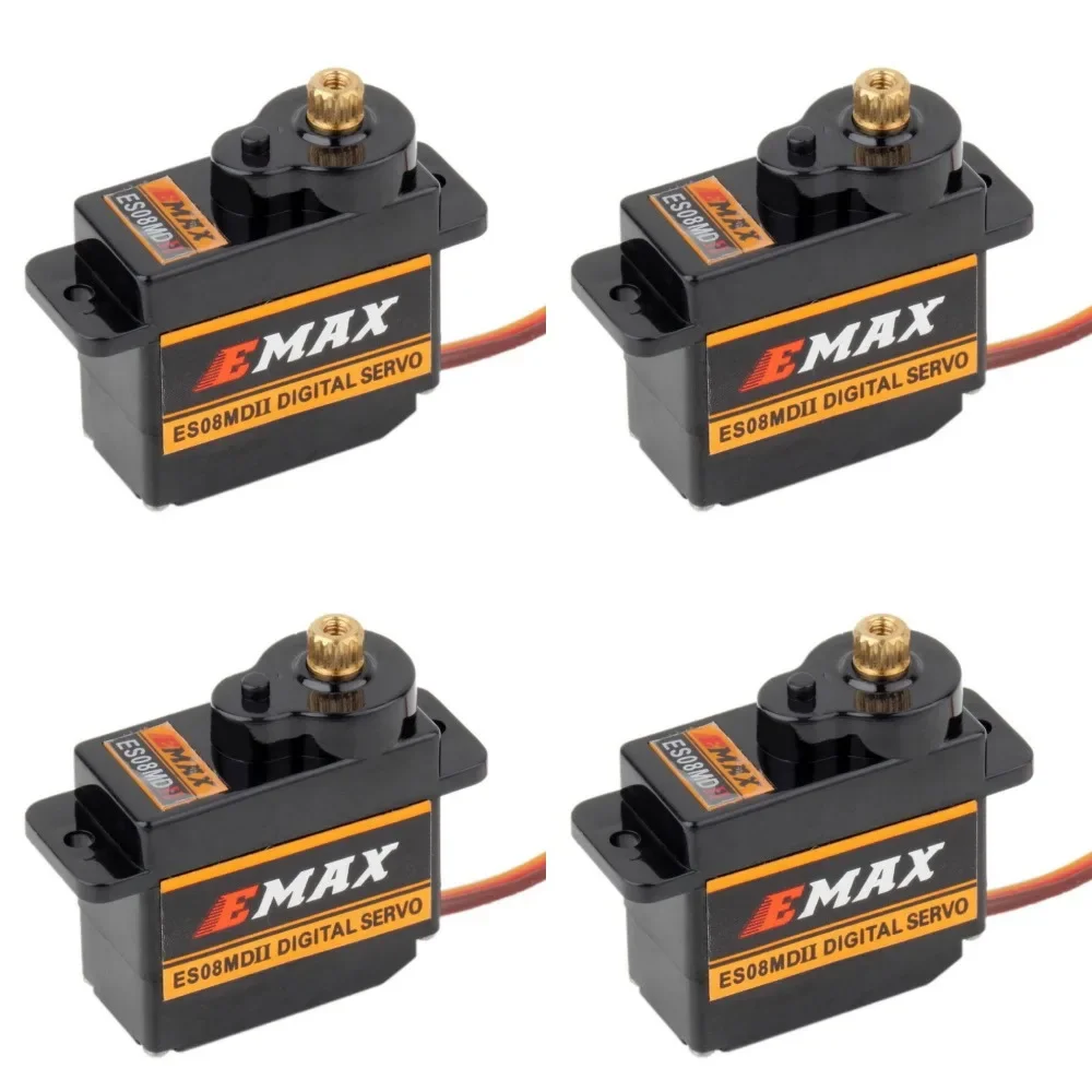 4pcs EMAX ES08MDII ES08MD II Digital Servo 12g/ 2.4kg/ High-speed Mini Metal Gear