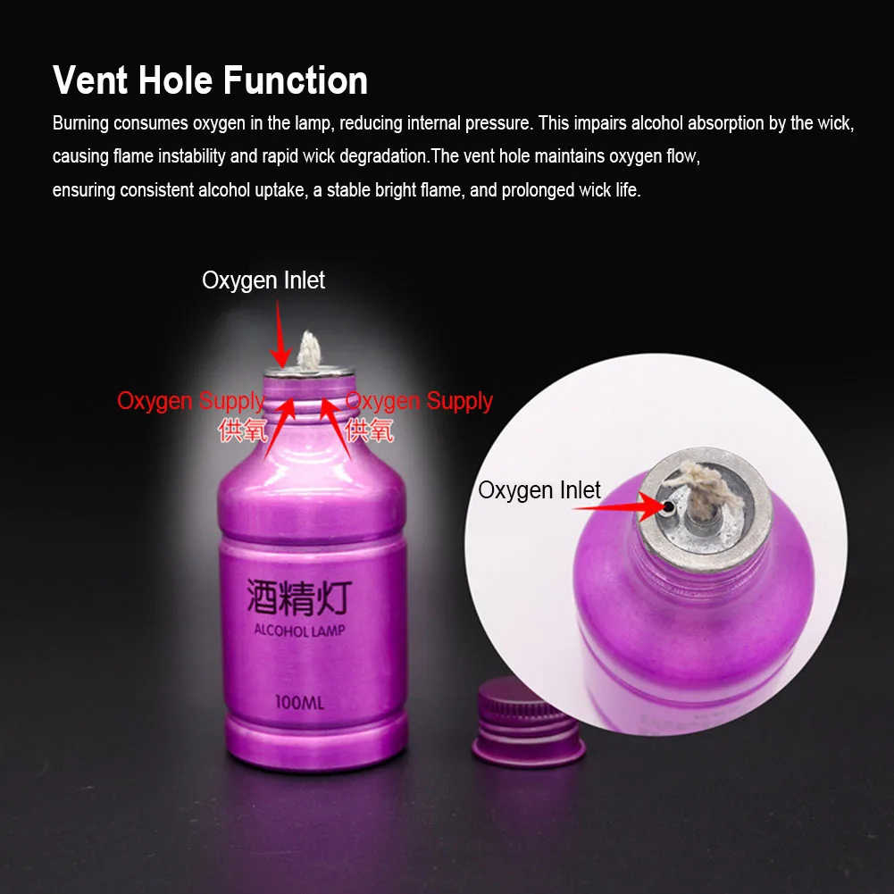 50/100ML Dental Alcohol Lamp Aluminum Alloy Alcohol Torch Denture Chemical Wax Burner Heating Lamp Empty Bottle With Wick Cover