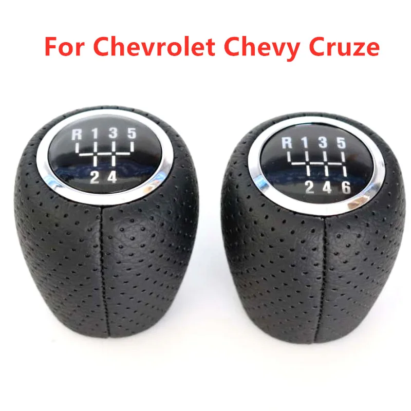 Perilla de palanca de cambios de cuero PU para coche, accesorios de cubierta de 5/6 velocidades para Chevy Chevrolet Cruze 2008 2009 2010 2011 2012