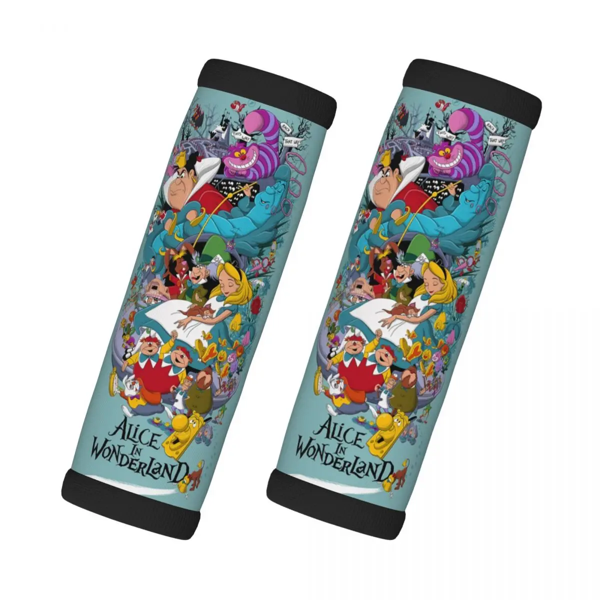 

Пользовательские ручки для багажа с изображением Чеширского кота, ручки для упаковки, 2 шт., ручка для дорожной сумки, чемодана, мягкого самолета