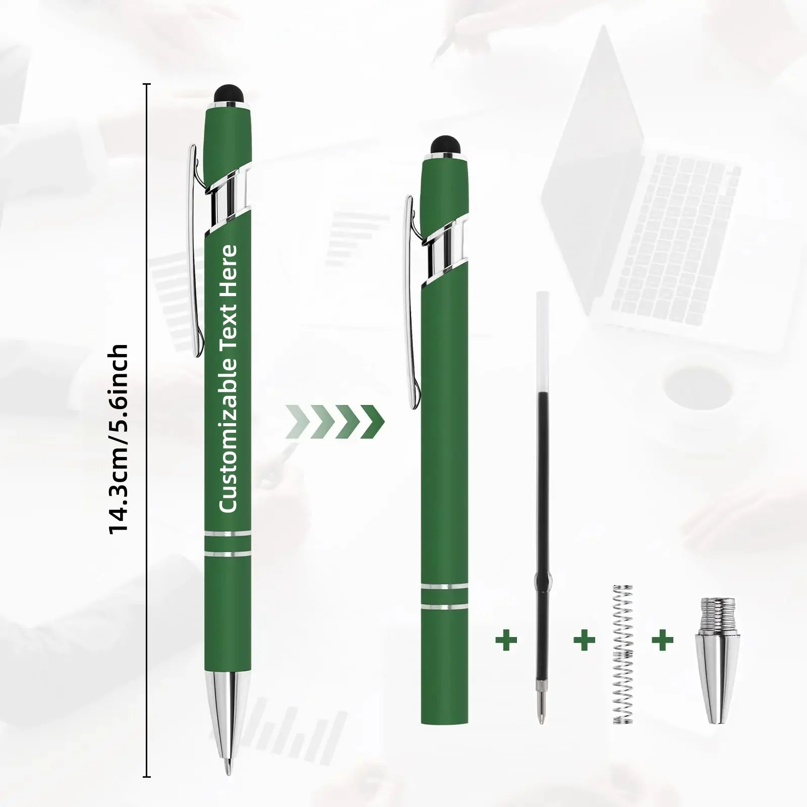15PCS Custom Metal Ballpoint Pens-Material with Touchscreen Stylus Tip-The Perfect Choice for Business Gifts-Suitable for school