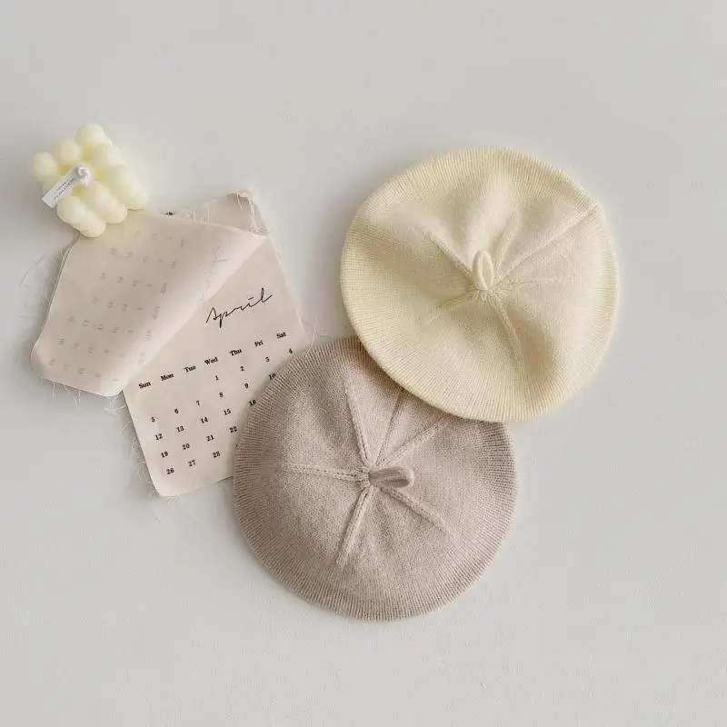 Fashion Knit Beret Children Baby Hats Autumn Winter Styling Accessories Hipster Painter Hat For Girls Kids Bonnet
