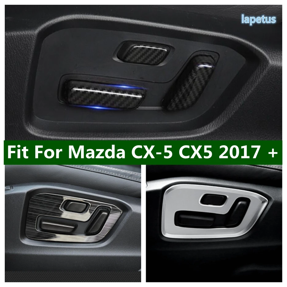 

ABS Matte Stainless Steel Balck Seat Adjustment Button Decor Panel Cover Trim Fit For Mazda CX-5 CX5 2017 - 2024 Car Accessories