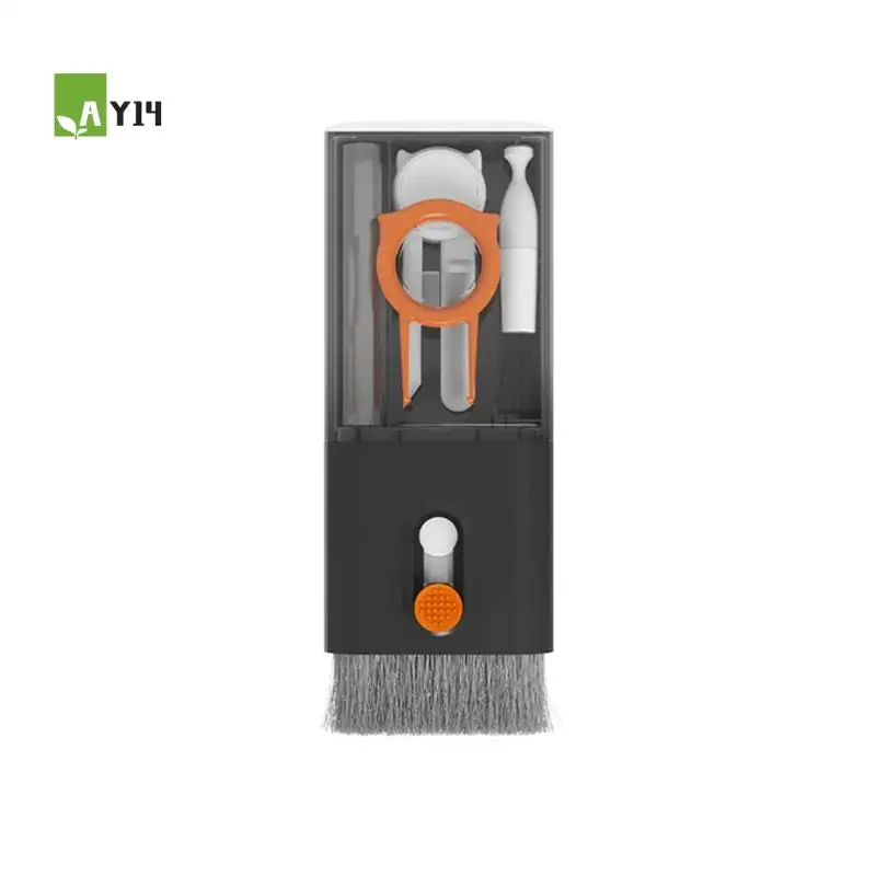 AY14 -Features 10-In-1 Computer Cleaning Kit Camera Tablet Screen Headphone Cleaning Brush Keycap Puller Card Remover Black Dura