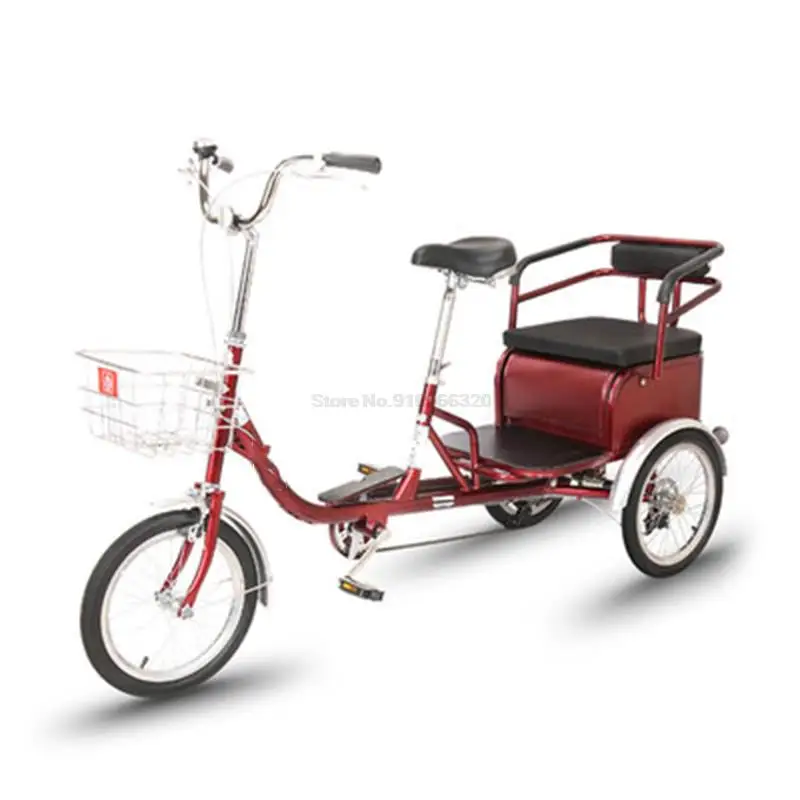 Elderly Tricycle Rickshaw Elderly Pedal Scooter Tandem Bicycle Adult Pedal Bicycle