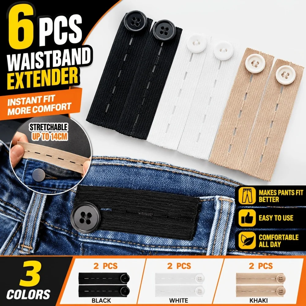 Elastic Waist Extenders Belt Practical Waist Extension Buckle For Pregnant Women Men Women Jeans Adjustable Waistband