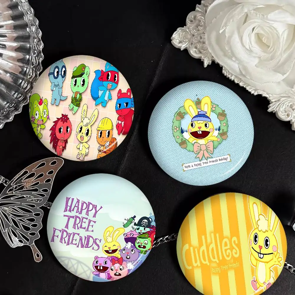 H-Happy Tree Friends 58mm Cute Series Pins Funny Badge Interesting Cartoon Animals Brooches Backpack Clothes Gift Accessory