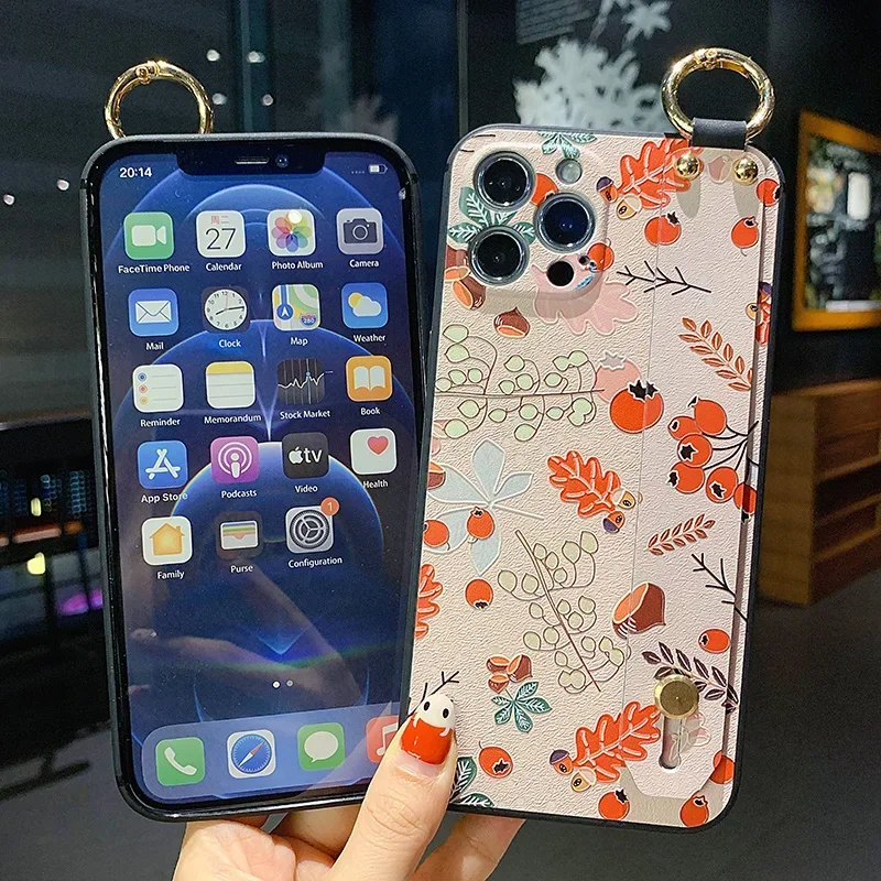 YPM Polsband Case voor Samsung A55 54 35 15 52 53 73 25 S25 S24 S23 S22 Plus Ultra S21 S20 FE Leuke Fruit Oranje Telefoon Cover