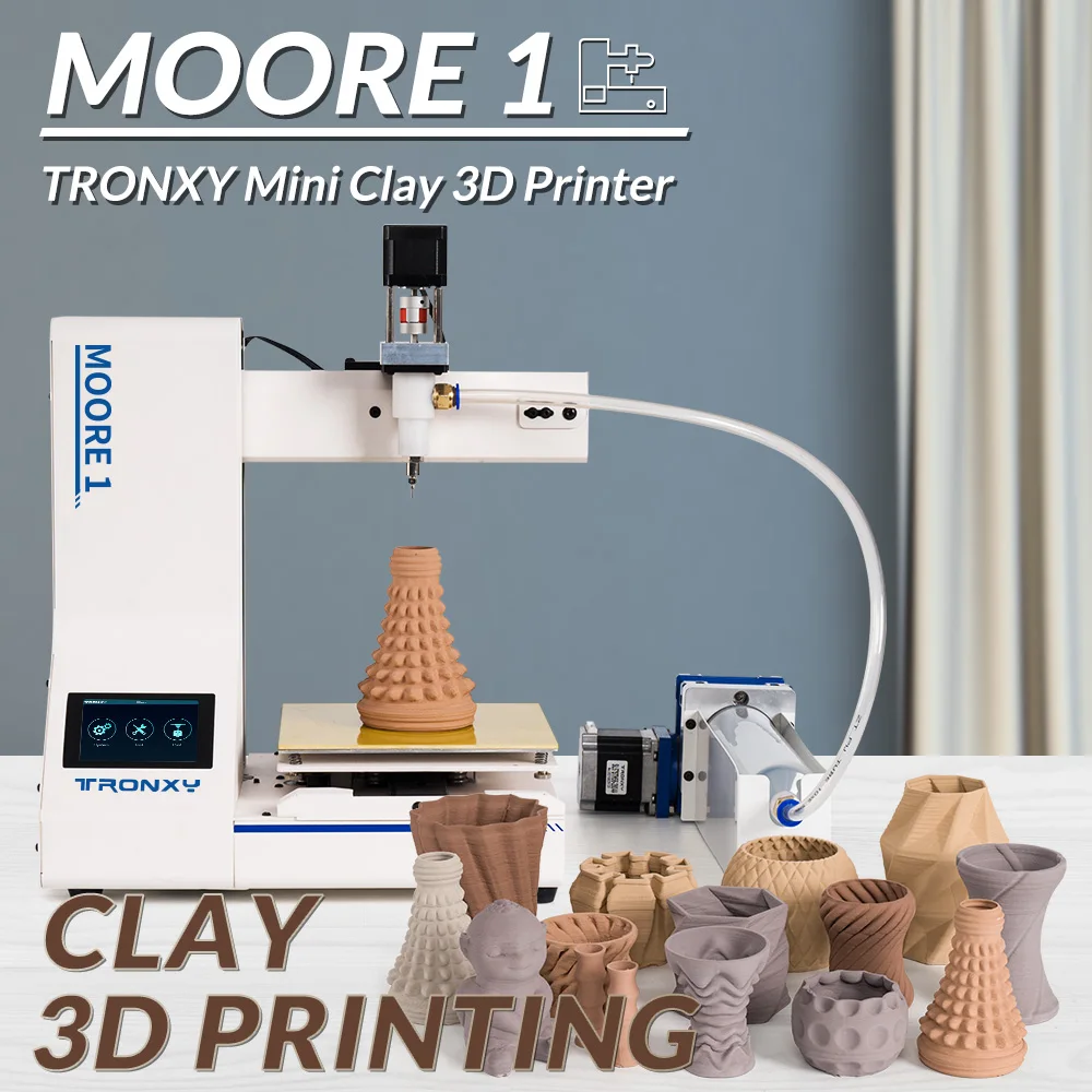 TRONXY Moore 1 clay 3d printer extrusion Liquid deposition modeling antique ceramics ceramic pottery 3d printer