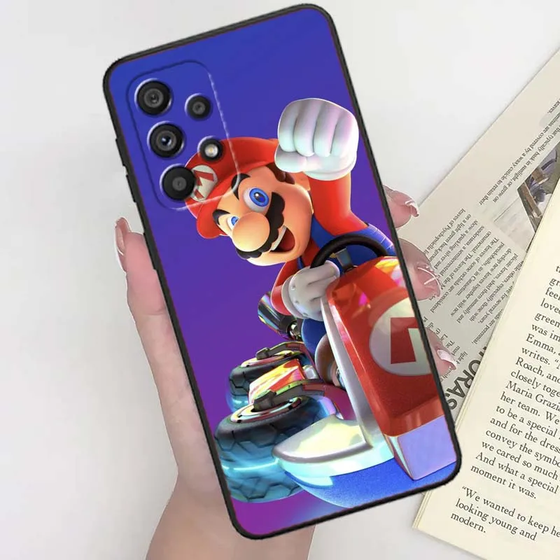 슈퍼 M-M-Marios 만화 캐릭터 커버 삼성 A41 A35 A34 A33 A32 A25 A24 A23 A21s A06 A05 A04 A03 노트 10 20 울트라 5G 블랙