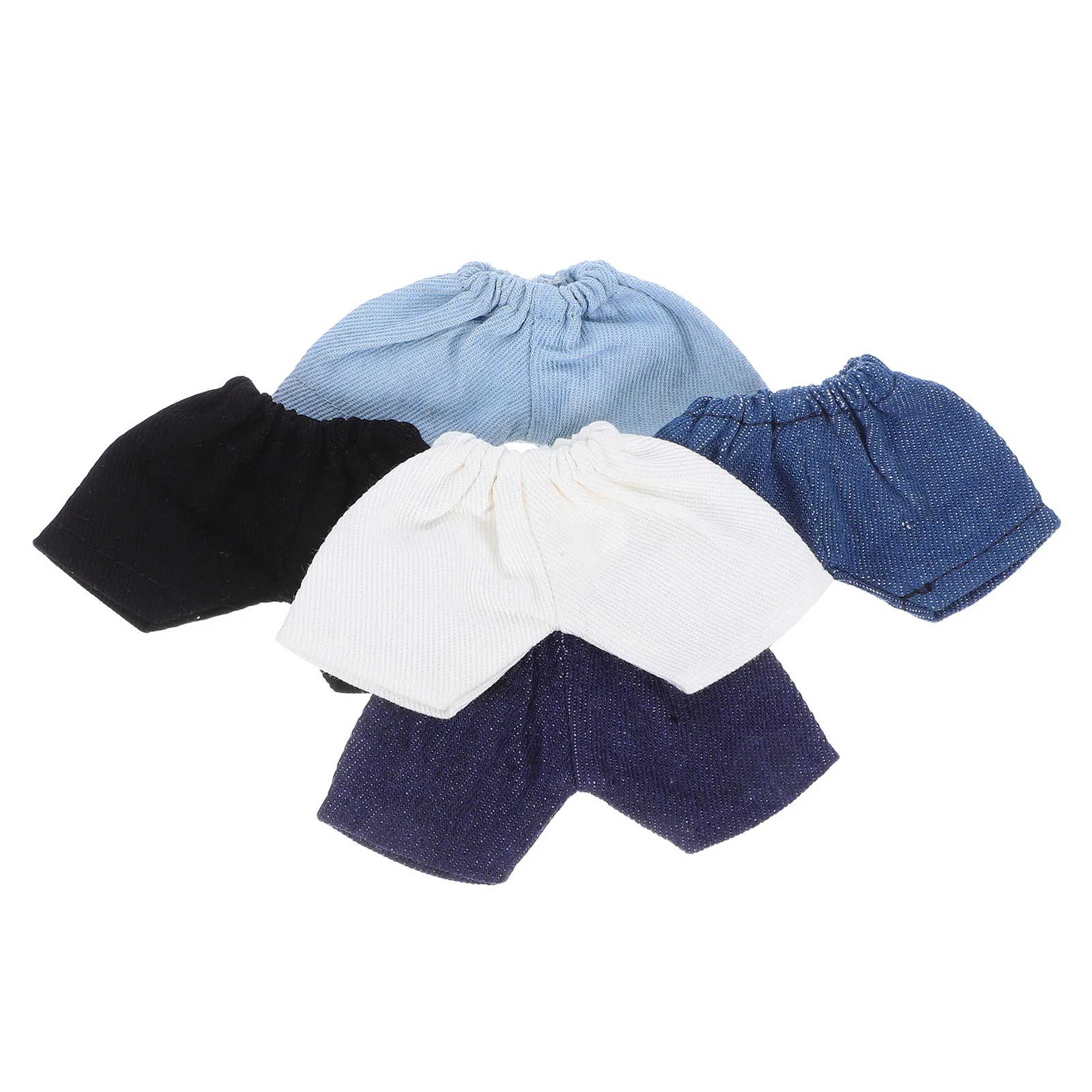 5 pçs 20cm calças tecido macio cintura elástica para roupas de pelúcia cena em miniatura acessórios do bebê calças curtas