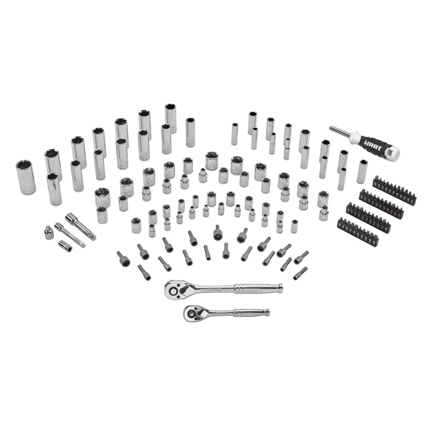 140-Piece 1/4 & 3/8-in Drive Mechanics Tool Set, Chrome Finish, SAE & Metric