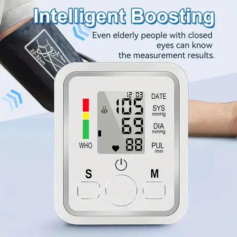 Portable Tonometer Digital Tensiometer Heart Rate Monitor Arm Blood Pressure Monitor BP Equipment Automatic Professional Medical