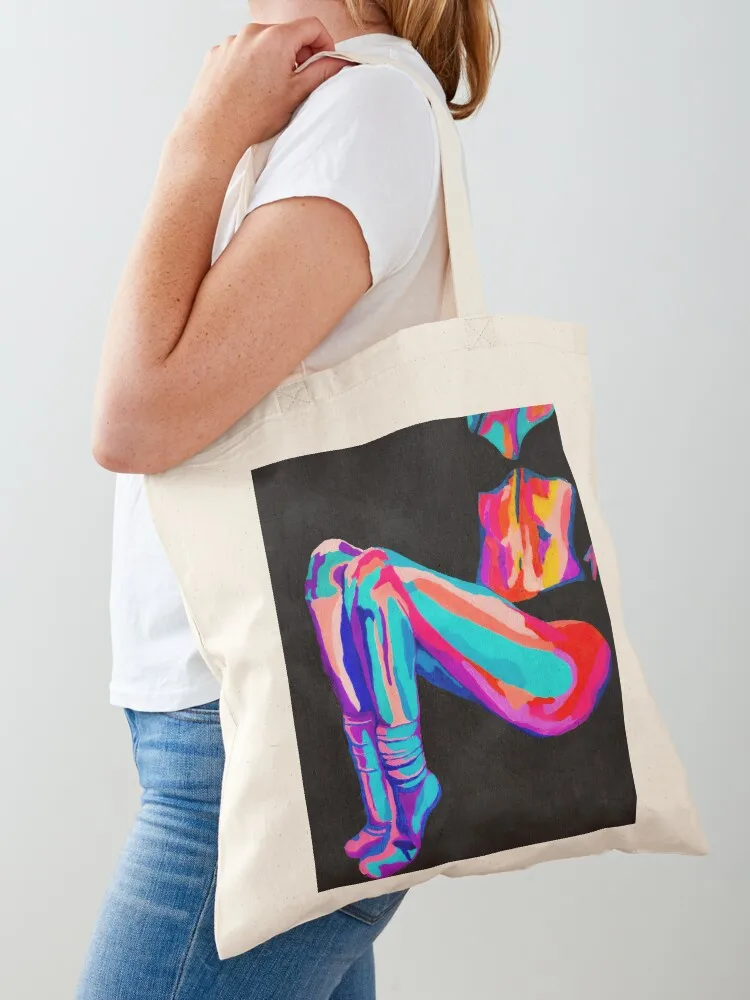 Colourful infrared thermal effect woman sitting down Tote Bag great bag tote bag men Woman shopper Canvas Tote