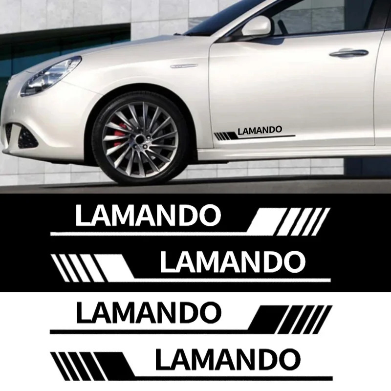 60x6cm Car Door Decorative Stickers Side Apron Badge for VW LAMANDO Logo Rline GTI Lavida POLO Passat Golf Santana Jetta Sharan