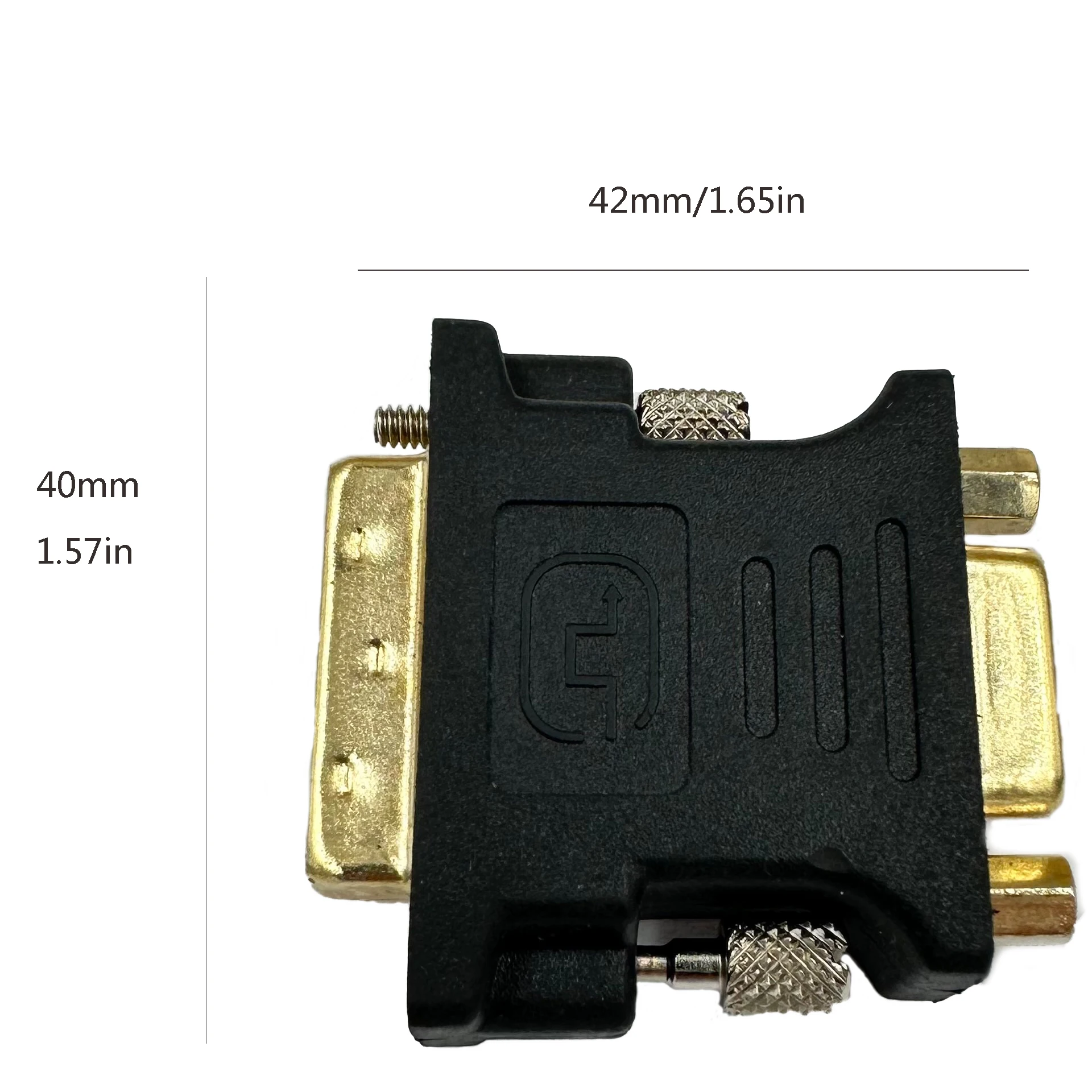 Адаптер DVI-I к VGA Преобразователь DVI «папа» к VGA «мама» Высокоскоростной видеоадаптер с винтовым замком Позолоченный 1 шт.