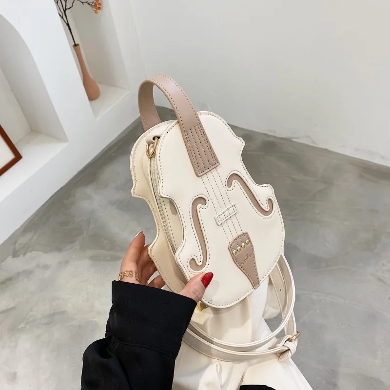 Kreative Violine Weiblichen Umhängetasche PU Leder Kleine Rucksäcke für Frauen Luxus Design Gewinde Damen Mode Schulter Tasche – Detail 4
