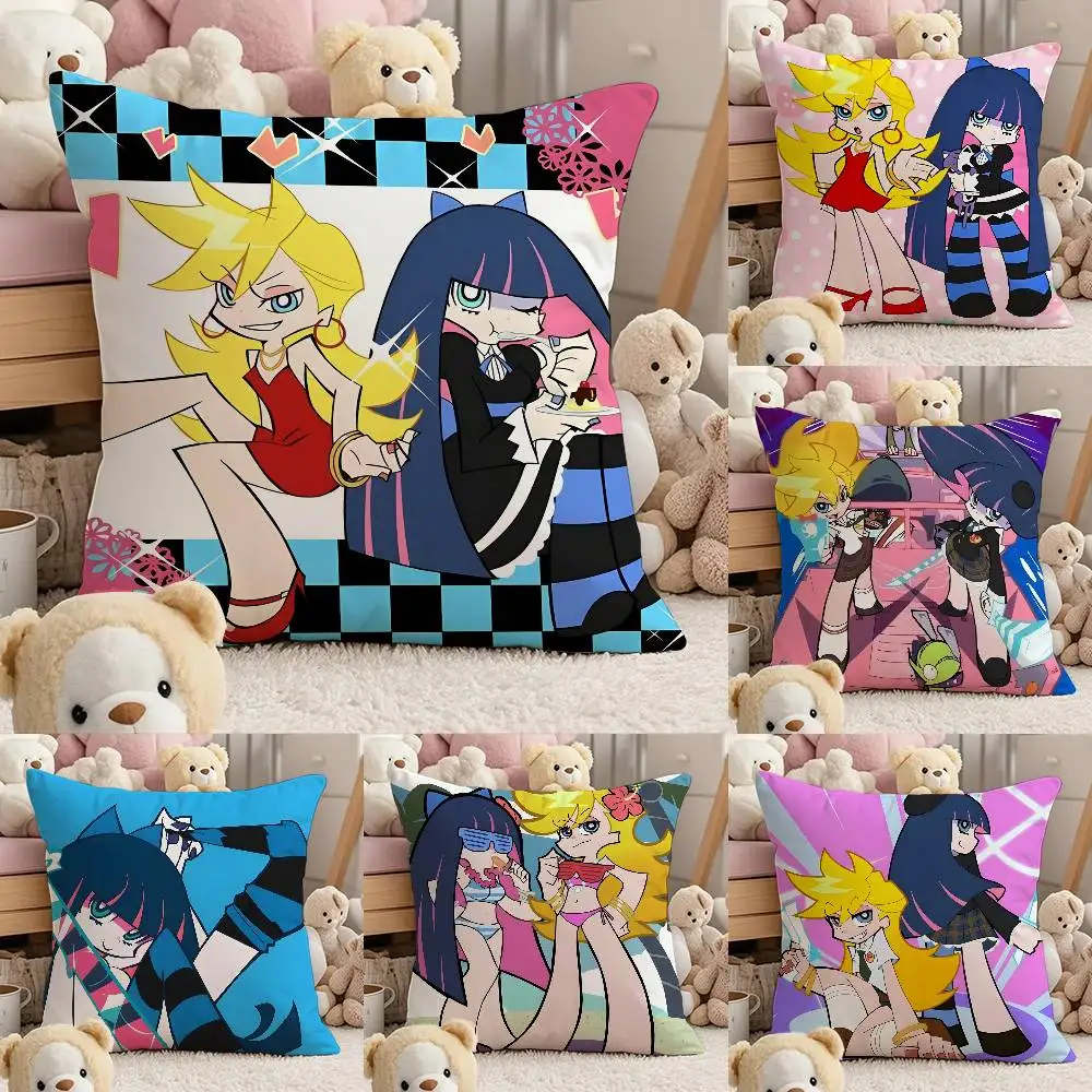 

Anime P-Panty And Stocking With Garterbelt Pillow Case Comfort Sofa Bed Silky elegant Invisible zipper Custom Decorative cushion