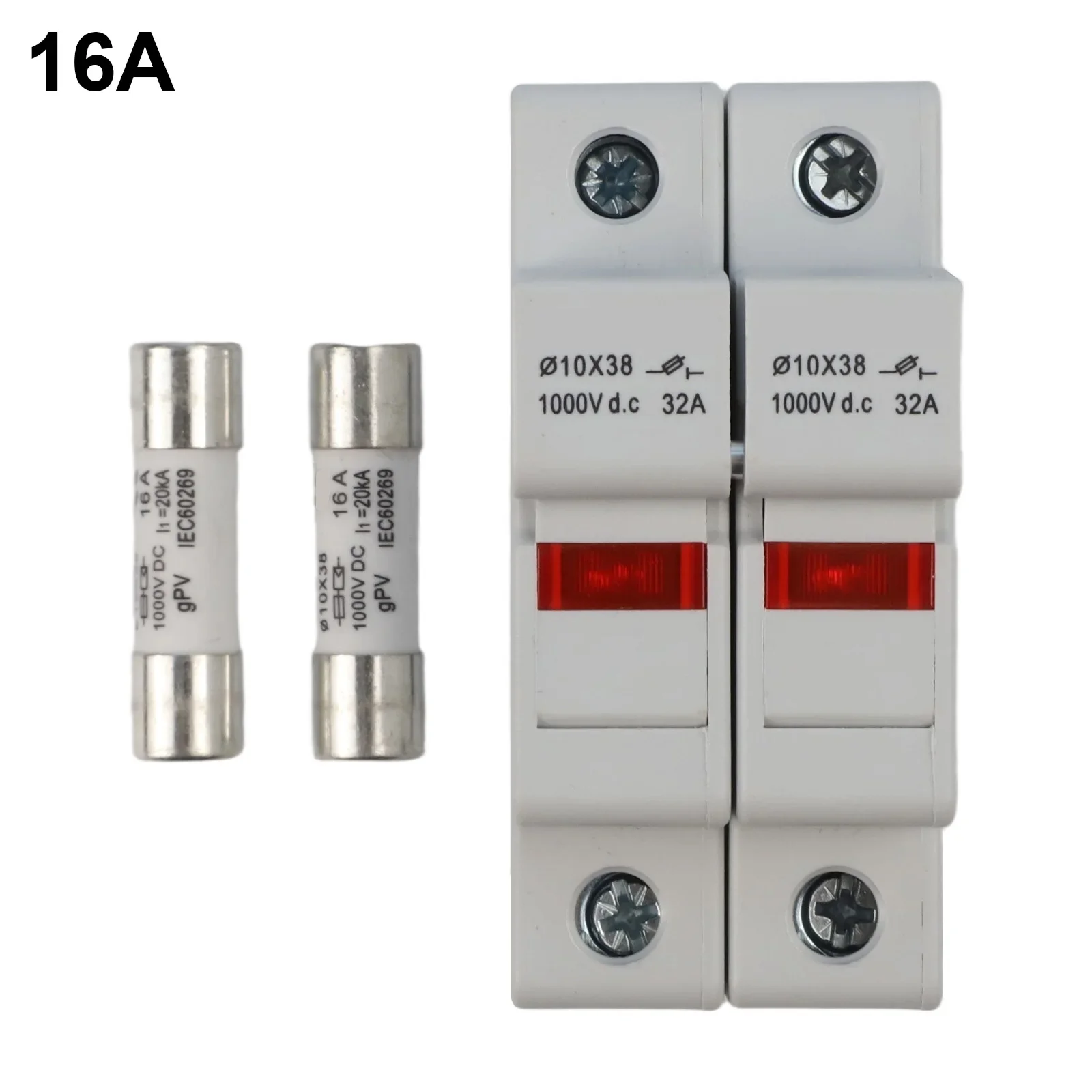For Solar Energy Systems 83*74*35mm PV Fuse Holder Robust PV String Protection Circuit Protection DIN Rail Mount