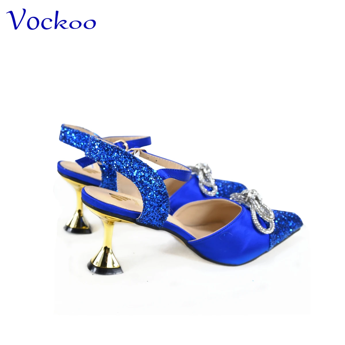 2025 New Fashion Italian Design Shoes and Bag Set to Match in Royal Blue Color Mature Ladies Pointed Toe Pumps for Wedding