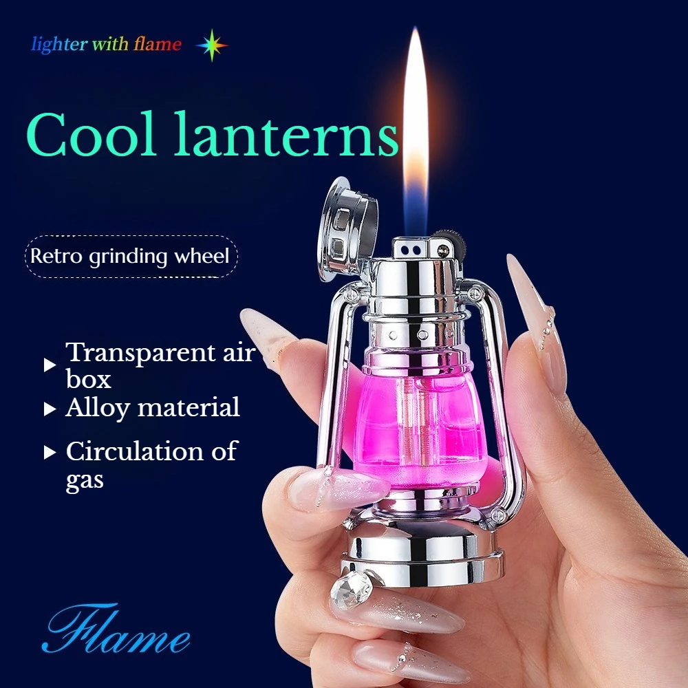 

Retro Grinding Wheel Lighter, Old-fashioned Portable Camping Tent Lamp, Windproof Open Flame, New Men's Cigarette Lighter