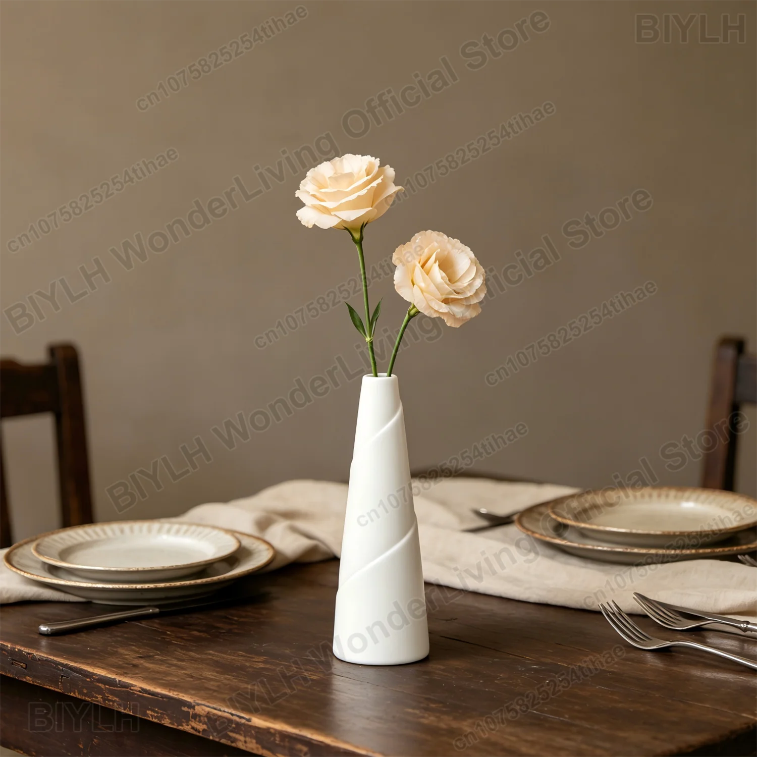 White Ceramic Vase Vase in The Shape of Bamboo Shoots Nordic Hydroponic Flower Arrangement Home Decor Dining Table Centerpiece