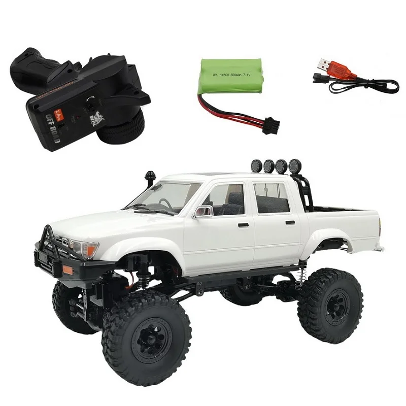 WPL C64-1 RC CAR 4WD Climbing Car Off Road Vehicle 1/16 2.4G Full Scale C64 Pickup Truck Remote Control Toy C24-1