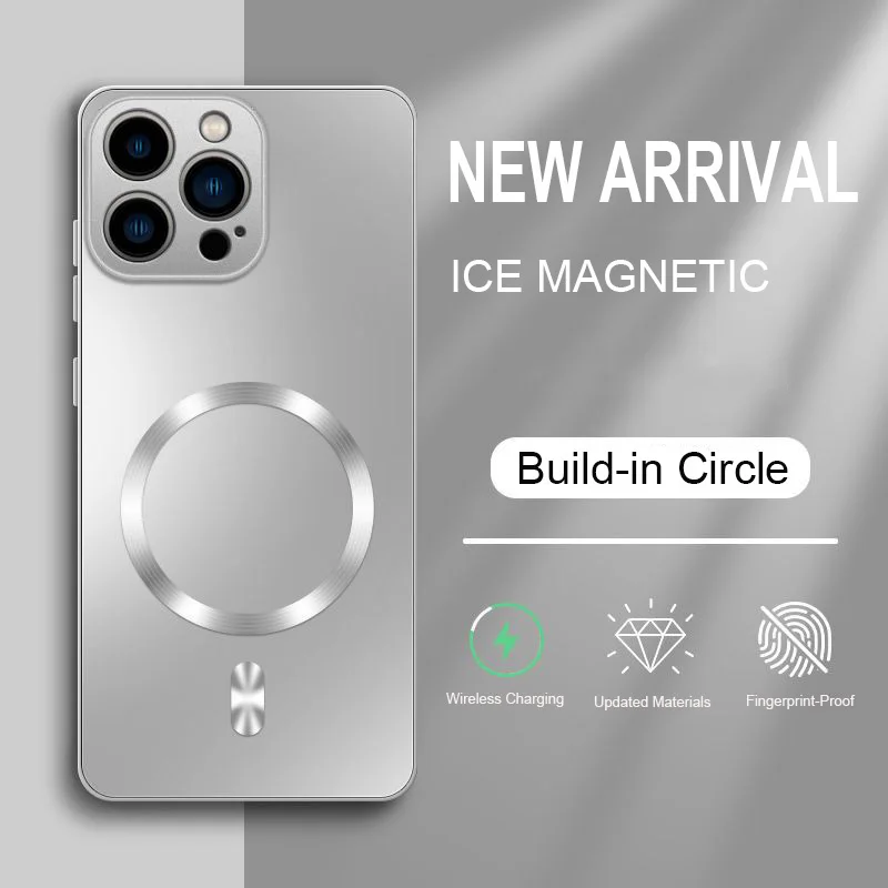 Funda Magnética de Silicona Mate AG para iPhone 17 Air 16 E 15 14 Plus 13 12 Mini 11 Pro Max, Carga Inalámbrica, Antigolpes, Parachoques de PC