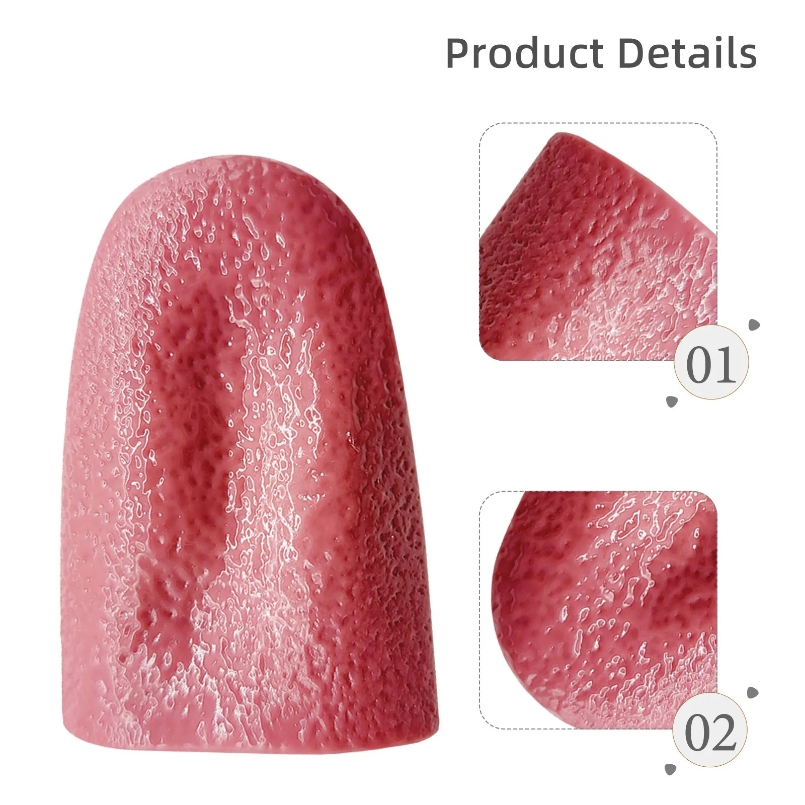 

2Pcs Fake Tongue Prank Props Realistic Flexible Silicone Halloween Trick Party Decoration Fake Prank Halloween Trick