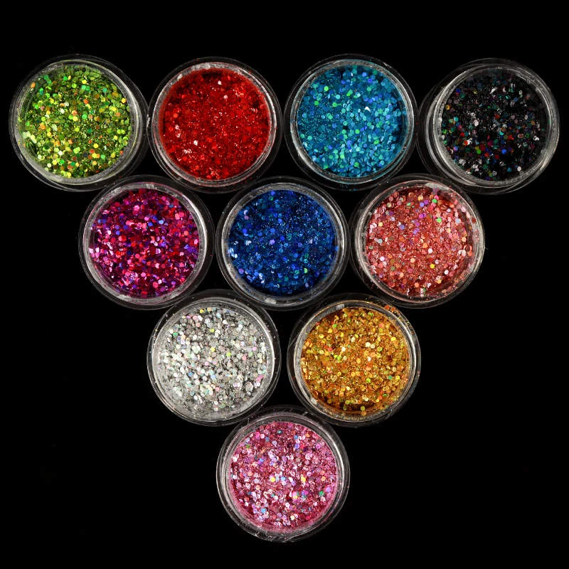 10ml Holographic Glitter Flakes Epoxy Resin Shaker Fillers Slime Fillings DIY Crafts Shiny Mermaid Sequins Nail Art Decorations