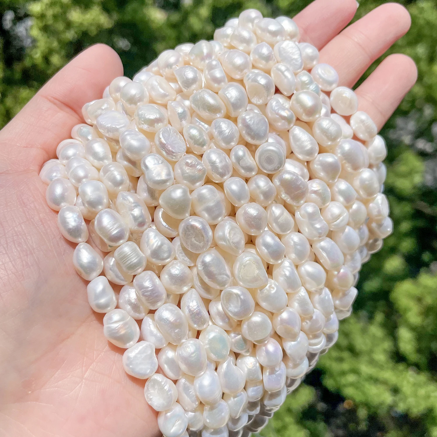

8-9mm A+ Straight Hole White Freshwater Pearl Beads Irregular Pearls Beads For Jewelry Making Women Handmade Bracelets Necklace
