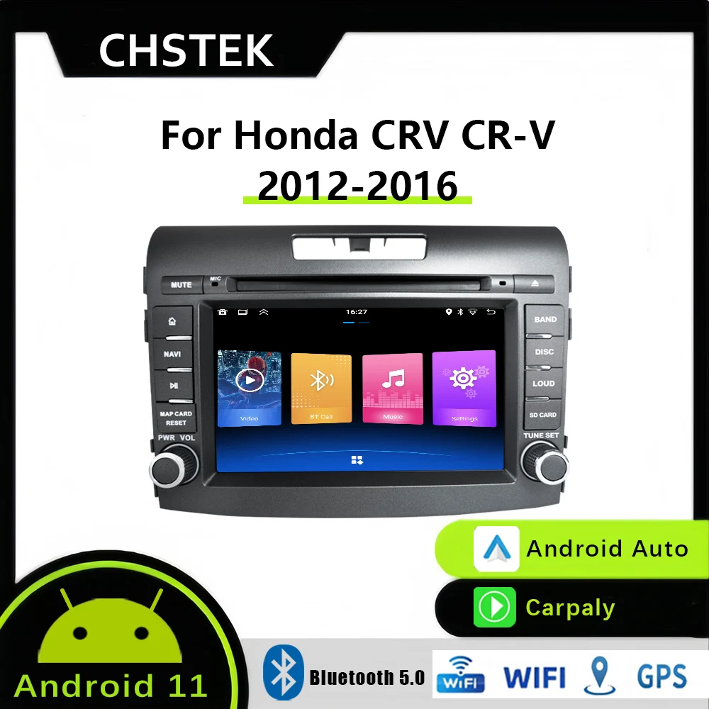 

CHSTEK Car Radio Carplay Player for Honda CRV CR-V 4 RM RE 2011-2018 Android 11 Multimedia Navigation Bluetooth WiFi Stereo GPS