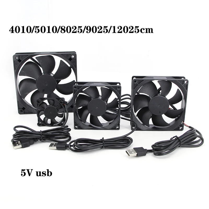 2510 8010 6010 6015 6025 6CM 8CM 60x60x25mm 80x80x10mm Wentylator chłodzący DC 5V USB do obudowy odbiornika DVR Xbox TV Box Router W28 — zdjęcie produktu 2