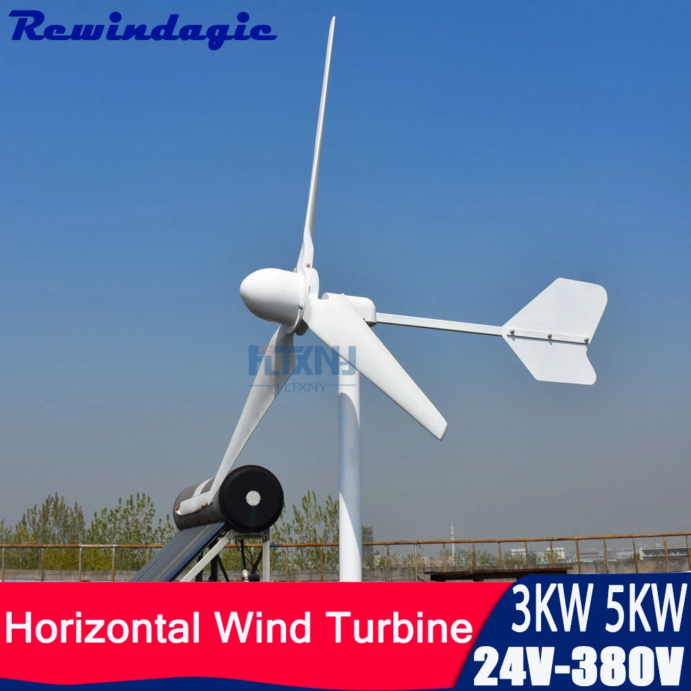 

120V 220V 230V Wind Turbine Generator 3000W 5000W Alternative Free Energy Dynamo Windmill 48V 96V For Grid Connected Homeuse