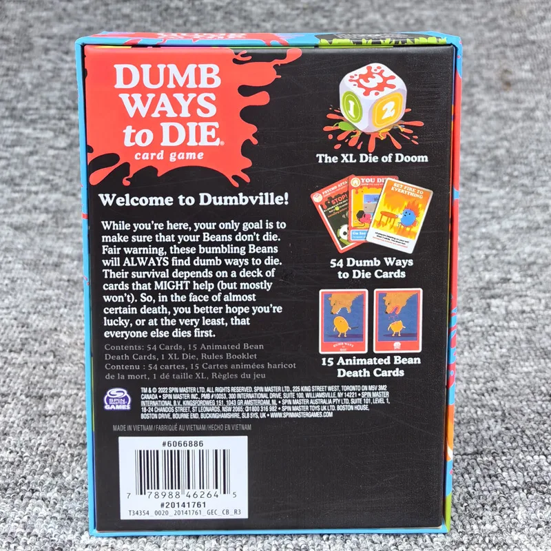 Dumb Ways to Die Plush Card Game English Edition Funny Party Tabletop Board Game Casual Family Friends Gathering Gift Game