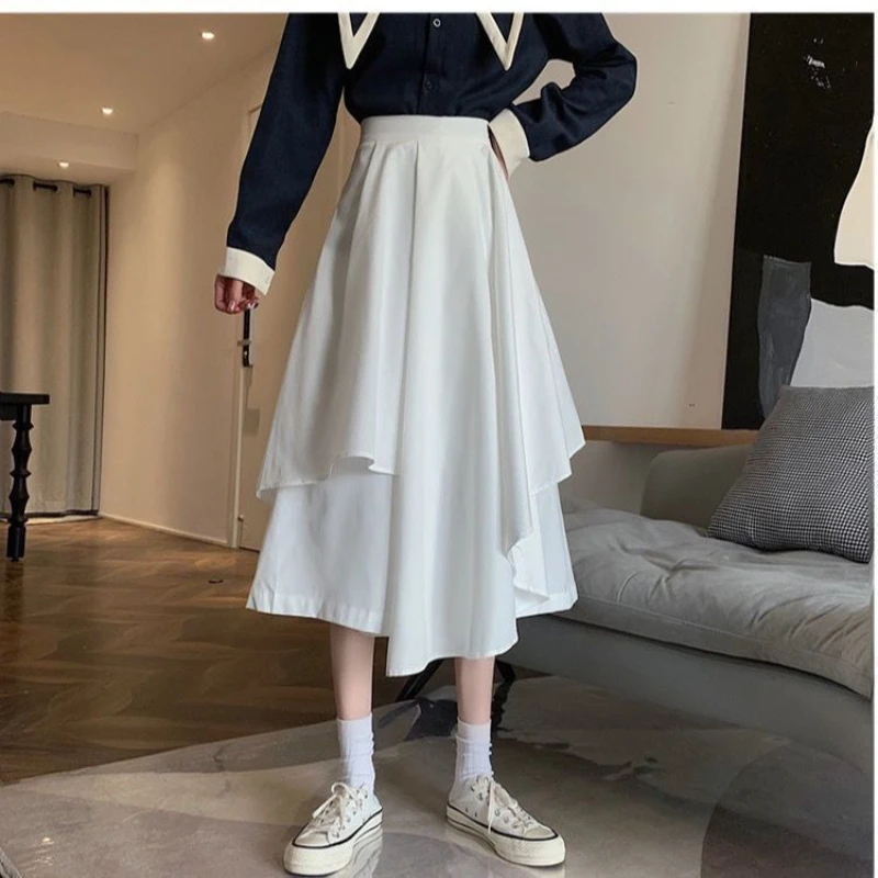 Fashion Suit Women's New Spring and Summer Age Reduction Sweet Design Sense Shirt Irregular Half Skirt Two-piece Set
