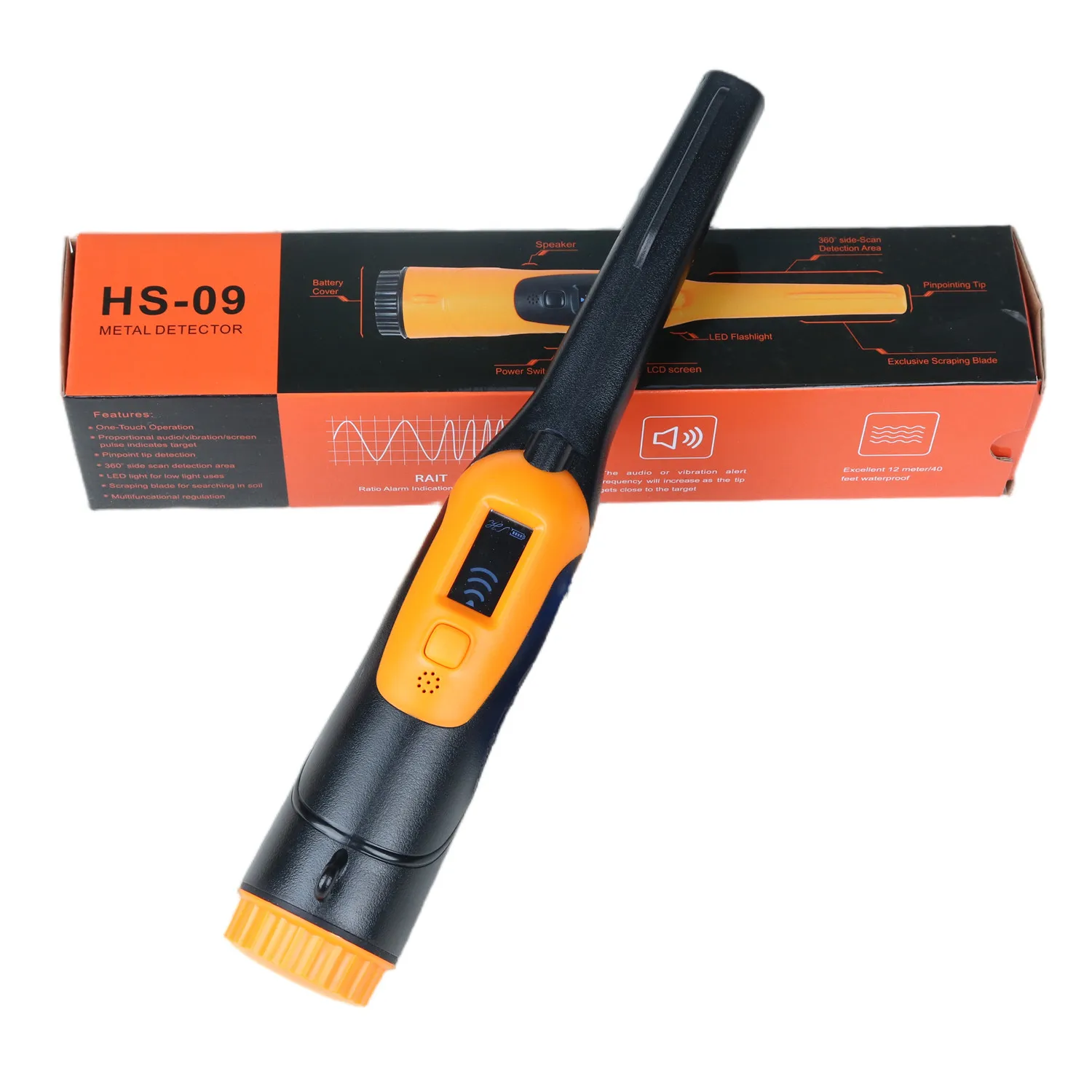 

New Updating HS-09 Waterproof Metal Detector Big Promotion Underwater High Sensitive LCD Pinpointer