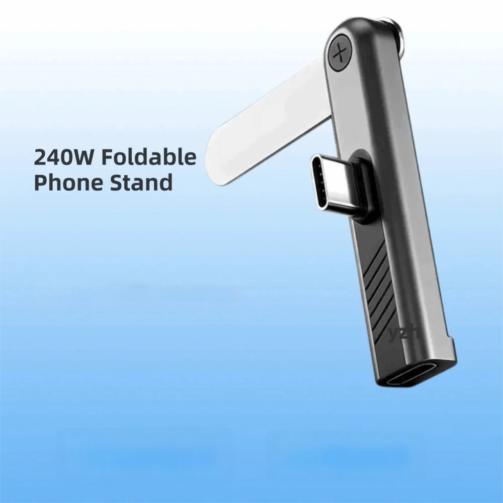 240W Power USB C Adapter Fast Power Delivery Rotating 360 Bracket Type C Adapter Male To Female Data Transfer