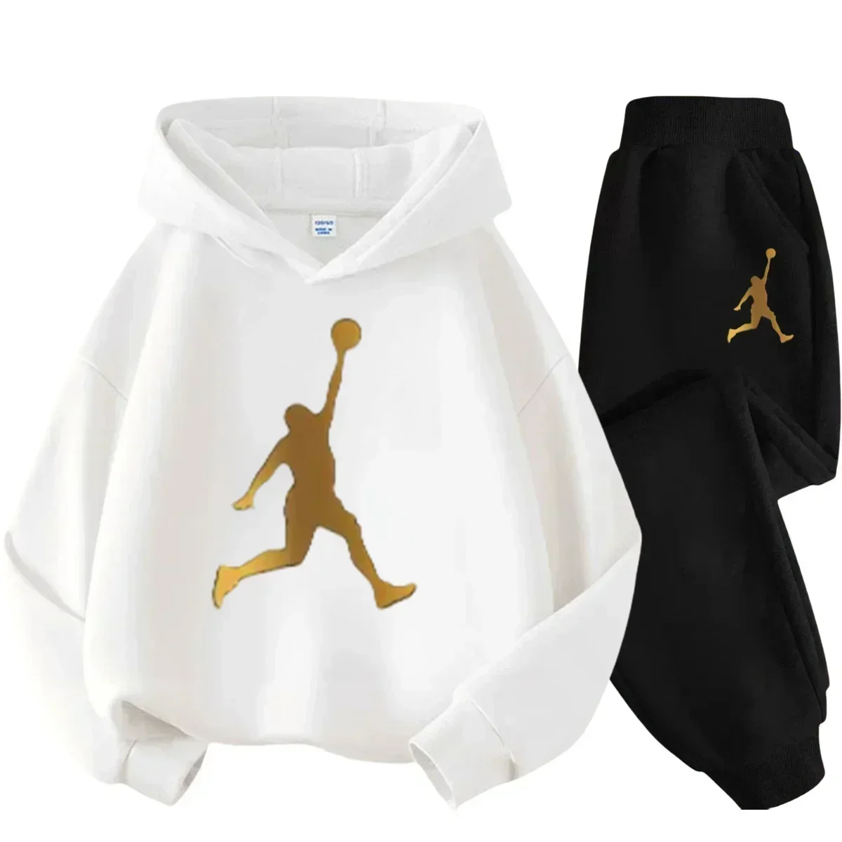 الخريف ملابس علوية بأكمام طويلة للربيع نيويورك الأردن الأطفال هوديي 2 قطعة مجموعة صبي فتاة طفل السراويل دعوى عادية موضة ملابس رياضية مروحة #5