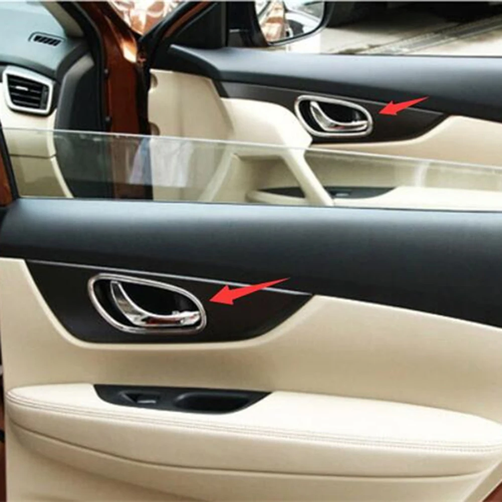 

Car Inner Door Handle Bowl Frame Decoration Cover Trim Chrome Interior Accessories Fit For Nissan X-Trail T32 Rogue 2014 - 2020