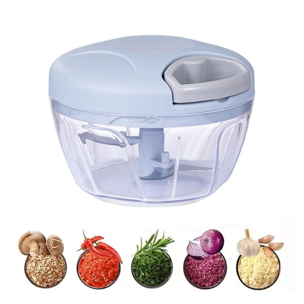 Anti-Splash Manual Food Chopper, No Electricity Needed Handheld Grinder for Garlic Ginger Meat Vegetable, Portable Kitchen Gadge