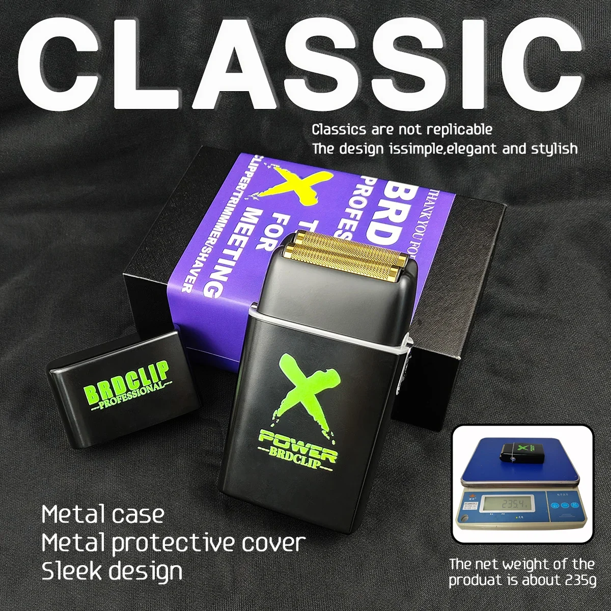 BRDCLIP BL1S Professional Professional Man's Electric Shaver Double Foil Shaver USB Cordless Hair Cutting Machine 8200 RPM